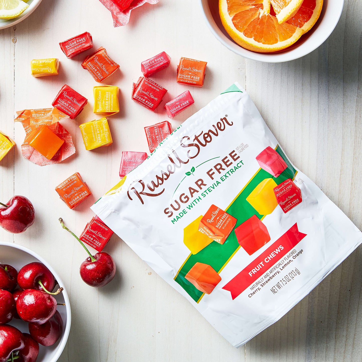 Russell Stover Fruit Chews - Sugar Free Candy, 7.5Oz Bag