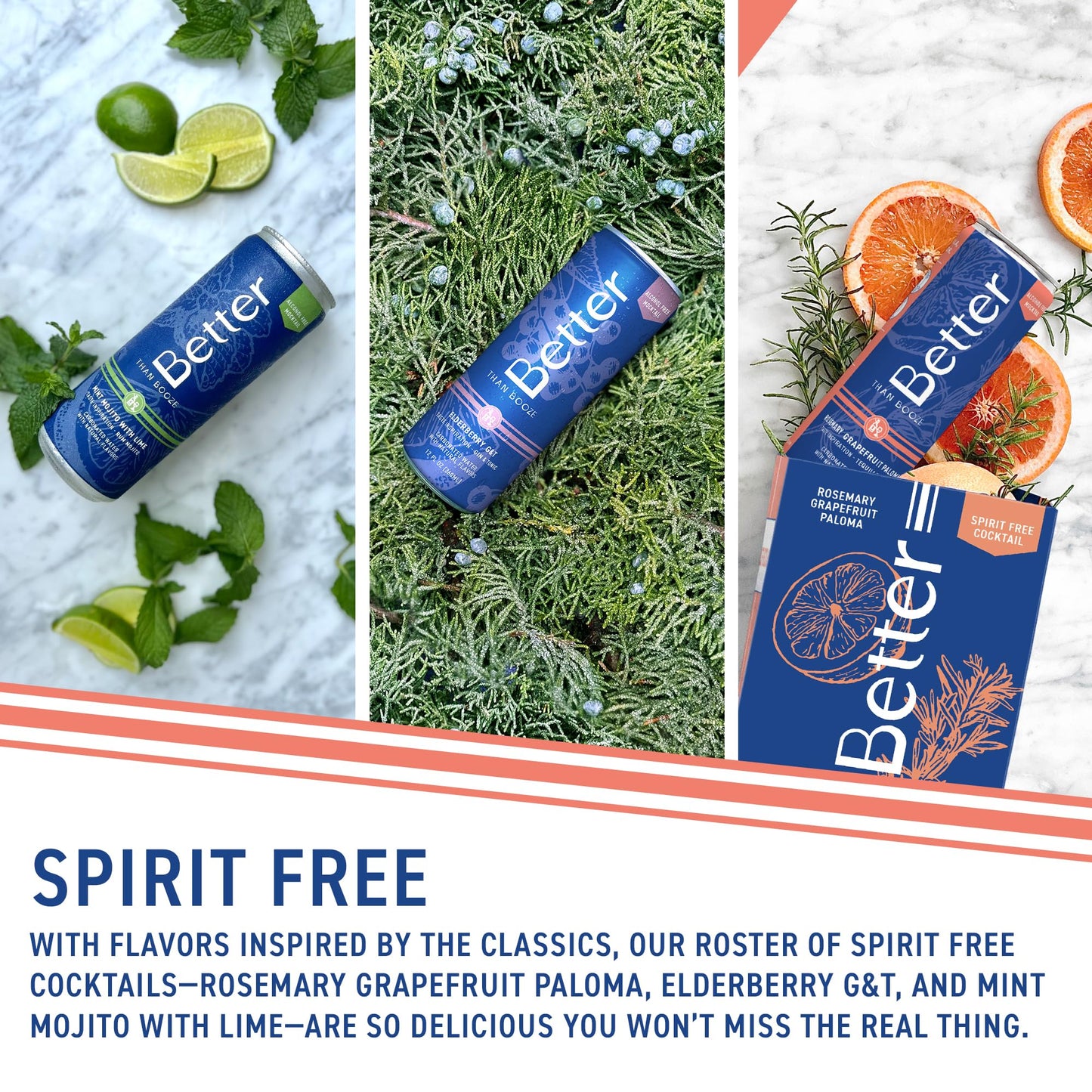Better Than Booze Non-  ic Mocktail Drinks, 24 Pack,   -Free Variety Case