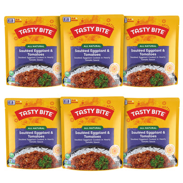 Tasty Bite Punjab Eggplant, 10 Ounce, Pack of 6, Ready to Eat, Microwavable Entree, Vegan, Sweet & Spicy (Packaging May Vary)