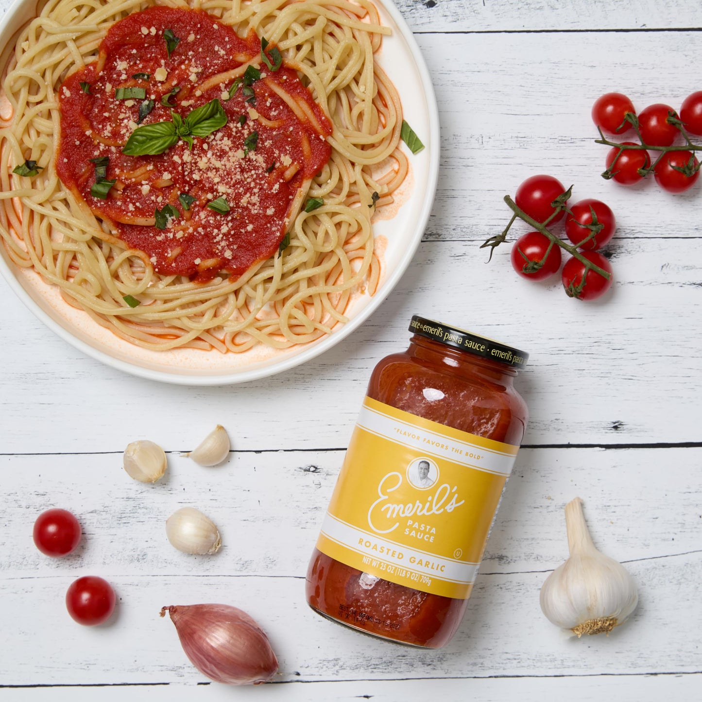 Emeril Lagasse Pasta Sauce Roasted Garlic 25 Oz Jar Gourmet Sauce for Pasta, Spaghetti, Pizza & More
