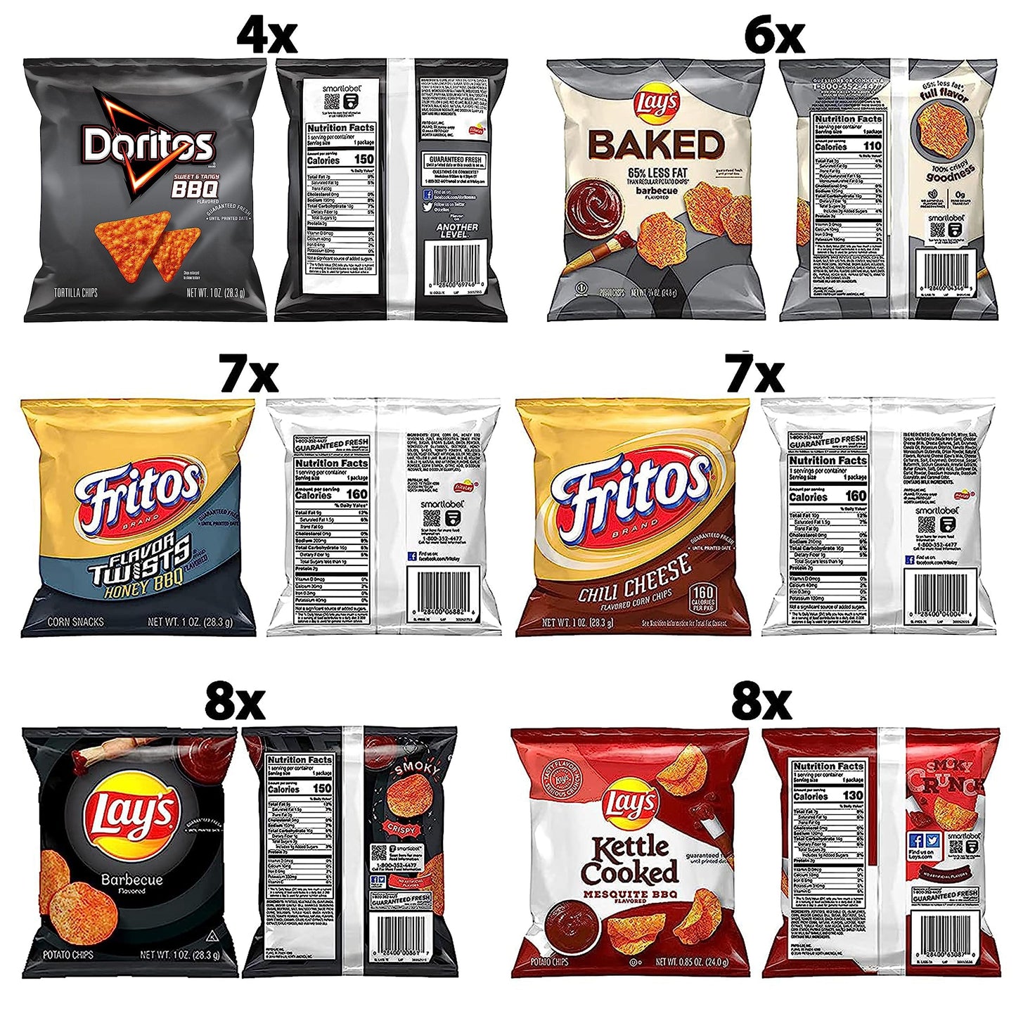 Frito Lay Backyard Barbecue Mix Variety Pack, 40 Count, Assorted Flavors
