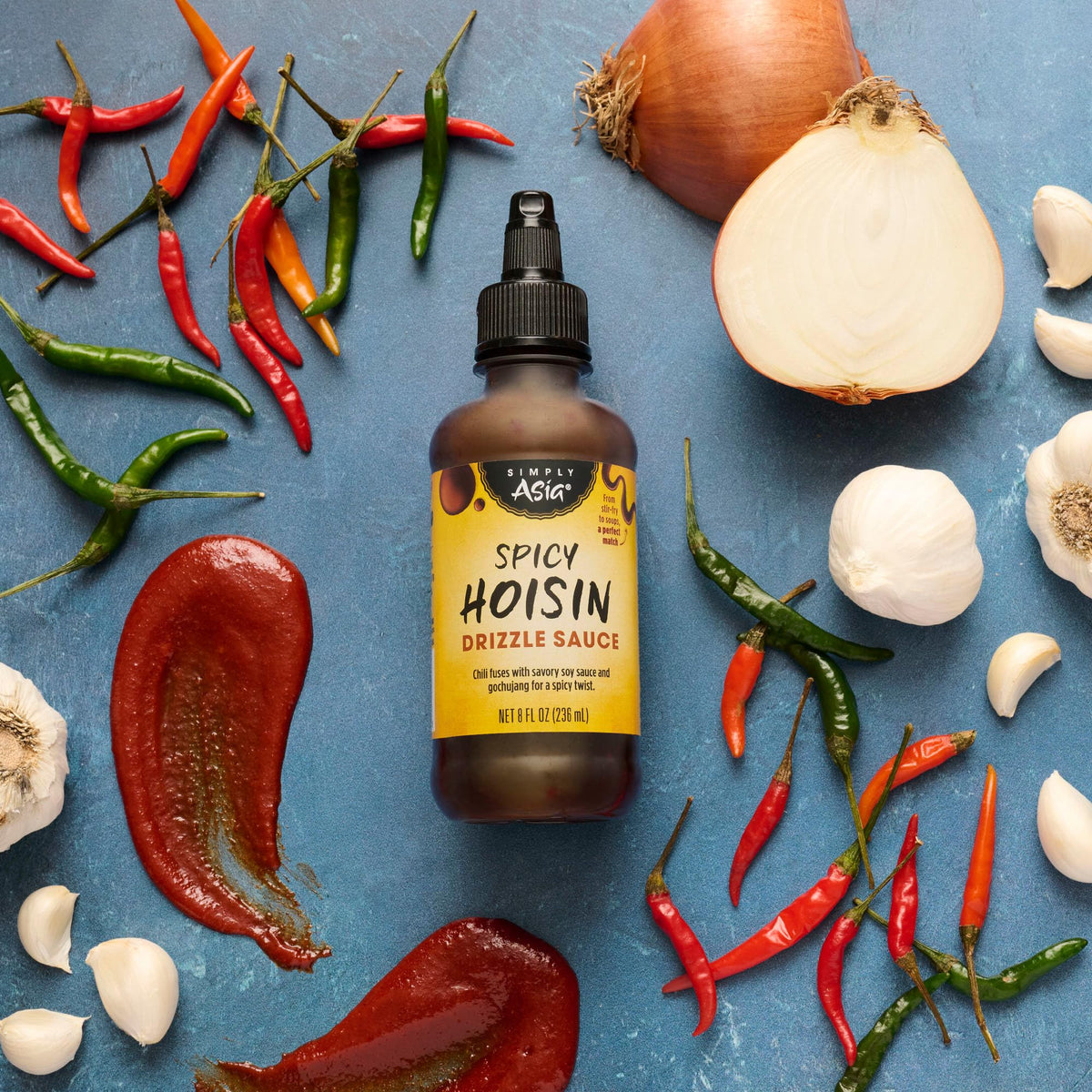 Simply Asia Drizzle Sauce, Spicy Hoisin, Savory, Spicy & Sweet Condiment Sauce For Drizzling On Noodles, Rice Bowls, Stir-Fry, S
