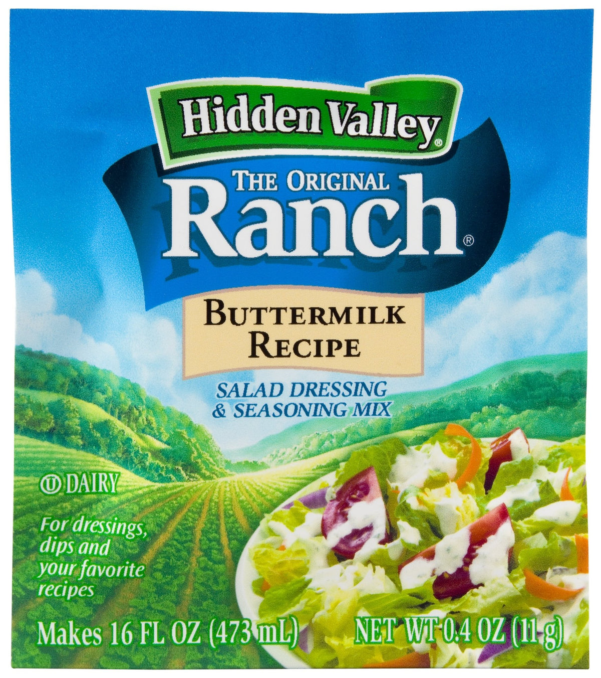 Hidden Valley Original Ranch Buttermilk Recipe Salad Dressing and Seasoning Mix, Six 0.40 Ounce Packets (2.4 Ounces Total)