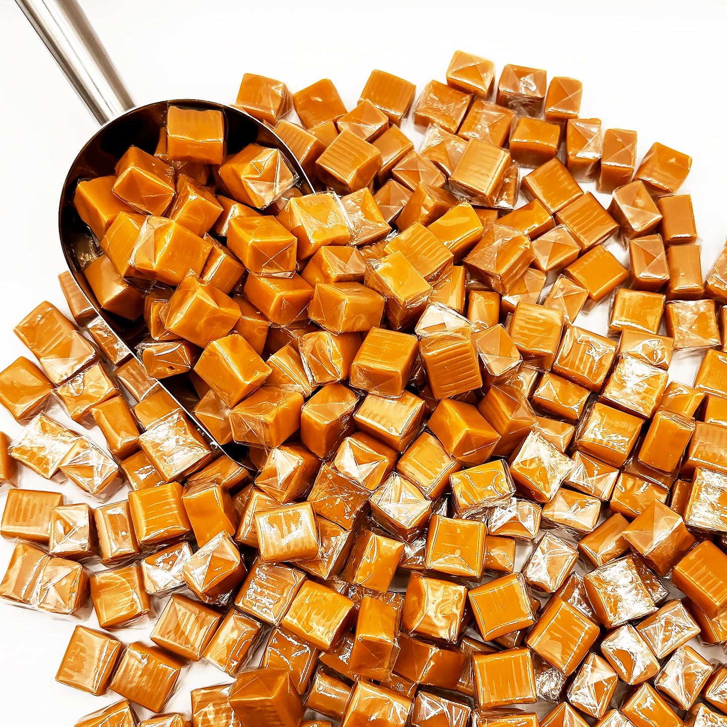 Fusion Sweets Caramel Cubes Candy - Soft Chewy Individually Wrapped - 1 lb Bulk Bag