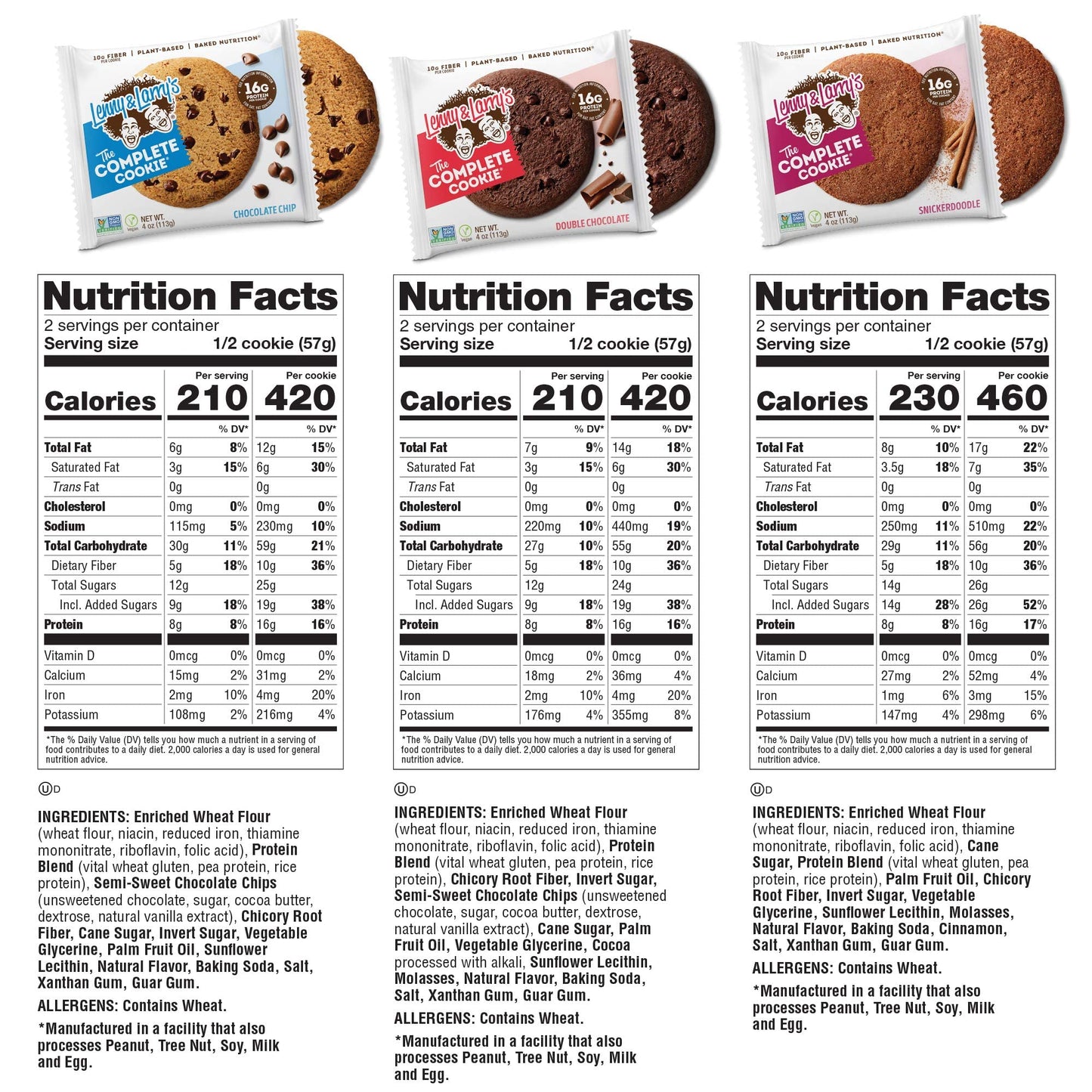 Lenny & Larrys Complete Cookie Starter Pack, Plant Based Cookies, 7 Cookies Total
