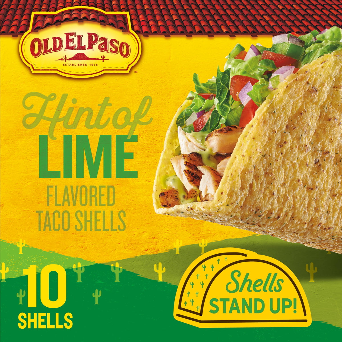 Old El Paso Stand 'N Stuff Taco Shells With A Hint Of Lime, 10-Count (Pack Of 6)