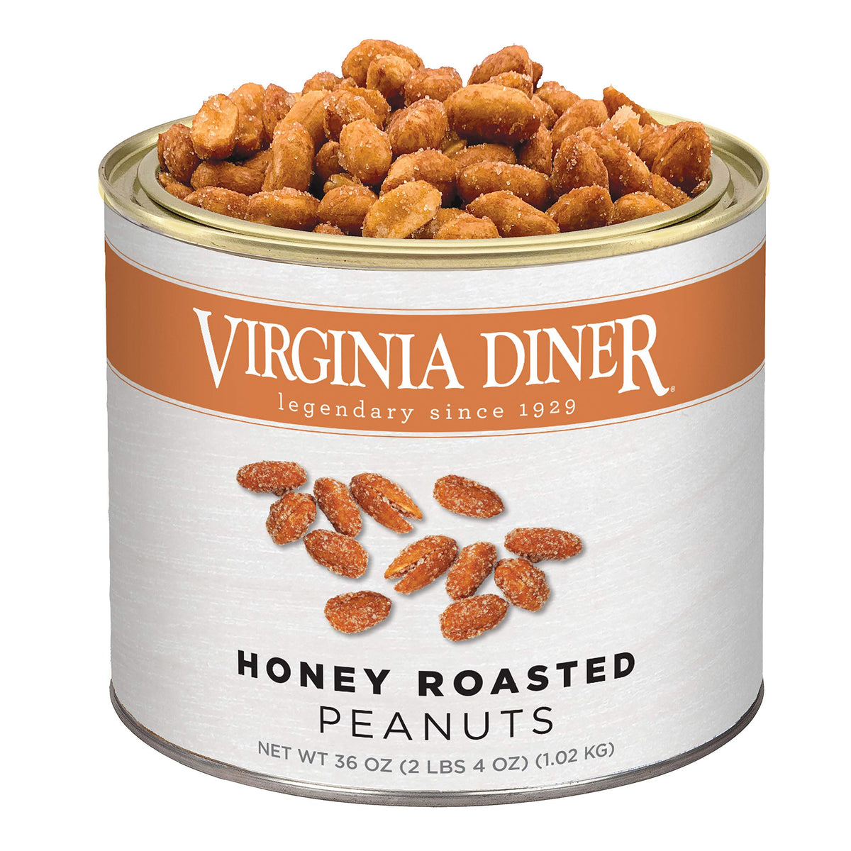 Virginia Diner - Gourmet Extra Large Honey Roasted Virginia Peanuts, 36 Ounce Tin