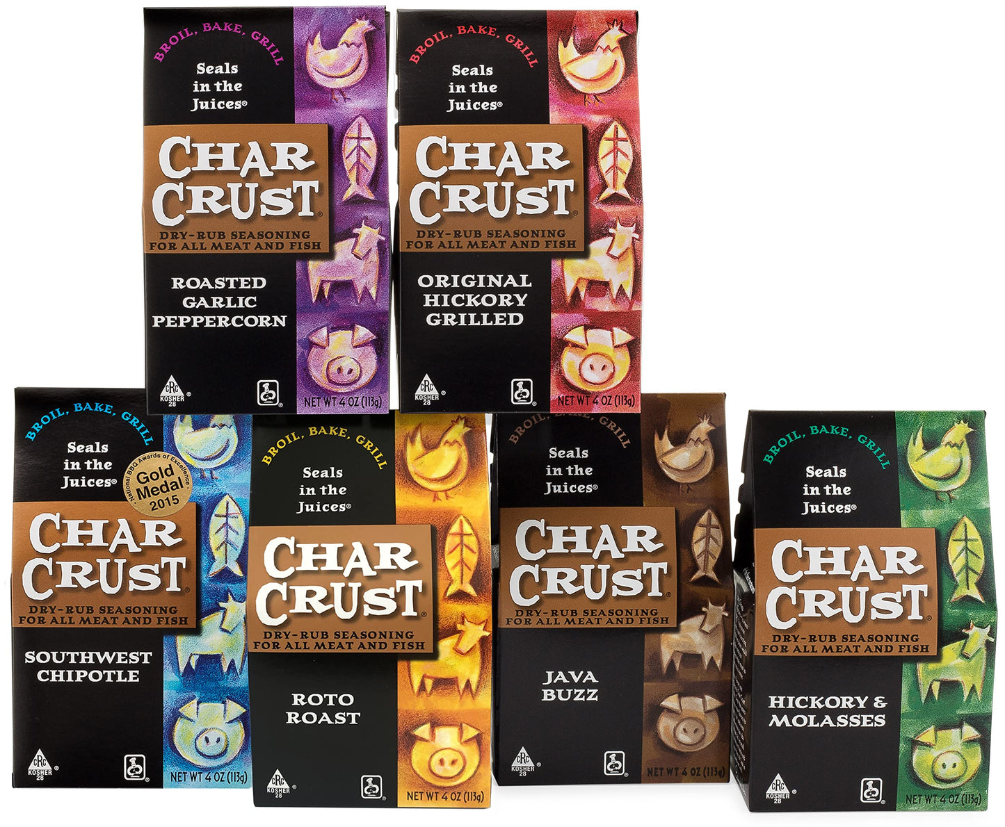 Char Crust Dry-Rub Seasoning, Steak Lovers Assortment Holiday Cooking Pack For Grilling And Entertaining, 6 Count