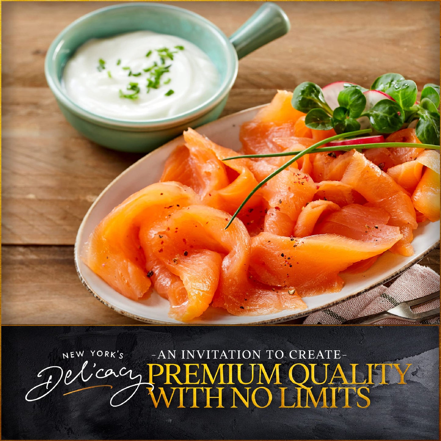 New Yorks Delicacy Smoked Salmon Nova, Pre-Sliced, Garlic & Pepper, 8 x 4 Oz., Kosher, Gluten Free