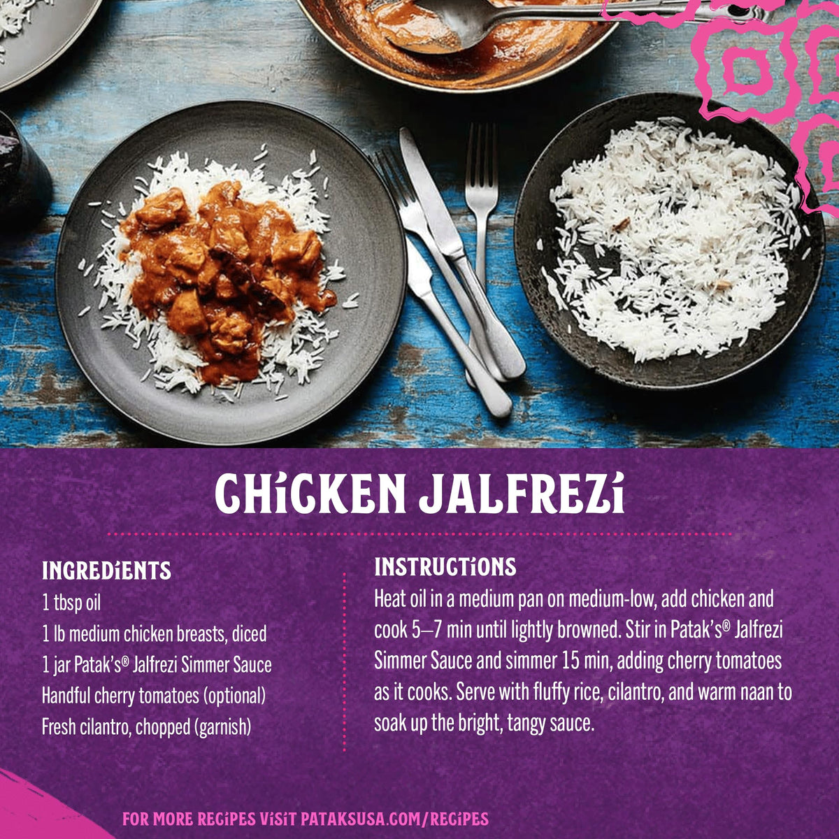 Pataks Jalfrezi Simmer Sauce - Tomato-Based Curry Sauce with Green and Red Bell Pepper, Spices - Gluten-Free & Vegan Mild Indian