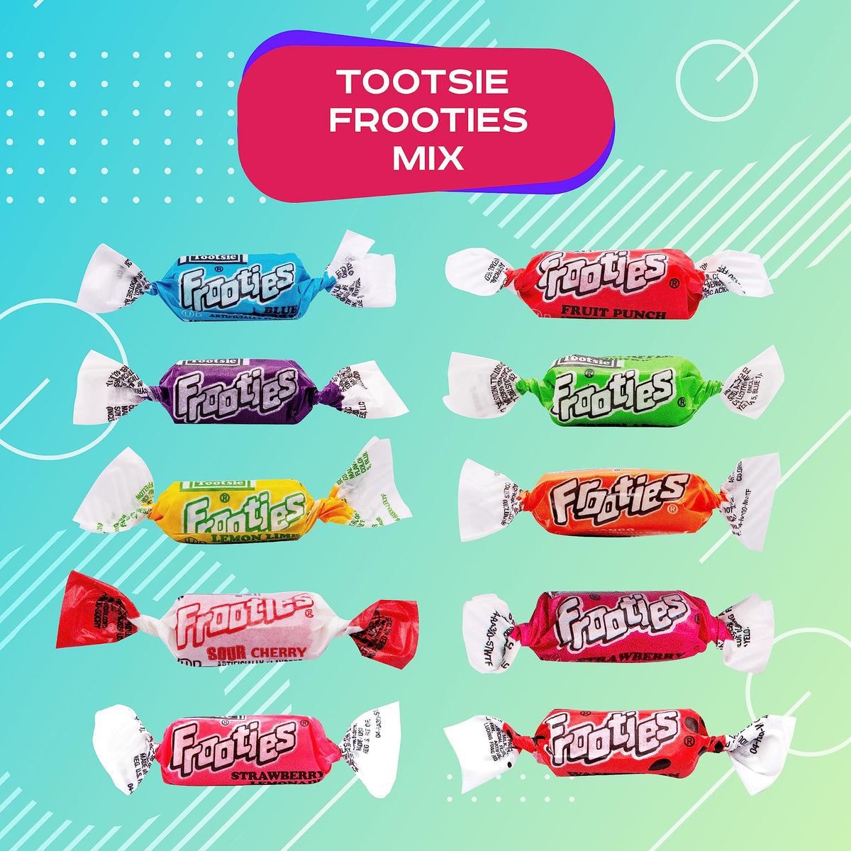 Taffy Candy 2 LB (10 Assorted Mix Flavors) - Rolls Bulk Bag, Individually Wrapped, Fruit Chews, Peanut and Gluten Free, Chewy Ca
