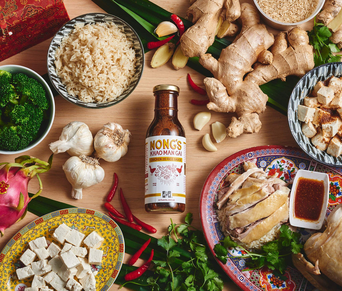 Nongs Khao Man Gai Sauce, Ginger Garlic Chili Sauce, Chicken And Rice, Portland Oregon - 12Oz