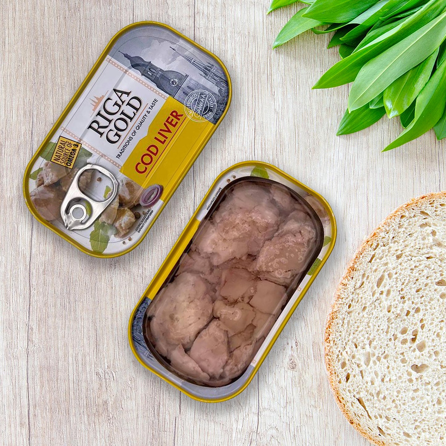 Riga Gold Cod Liver in Own Oil 4.27oz/ 121g From Iceland (Pack 6)