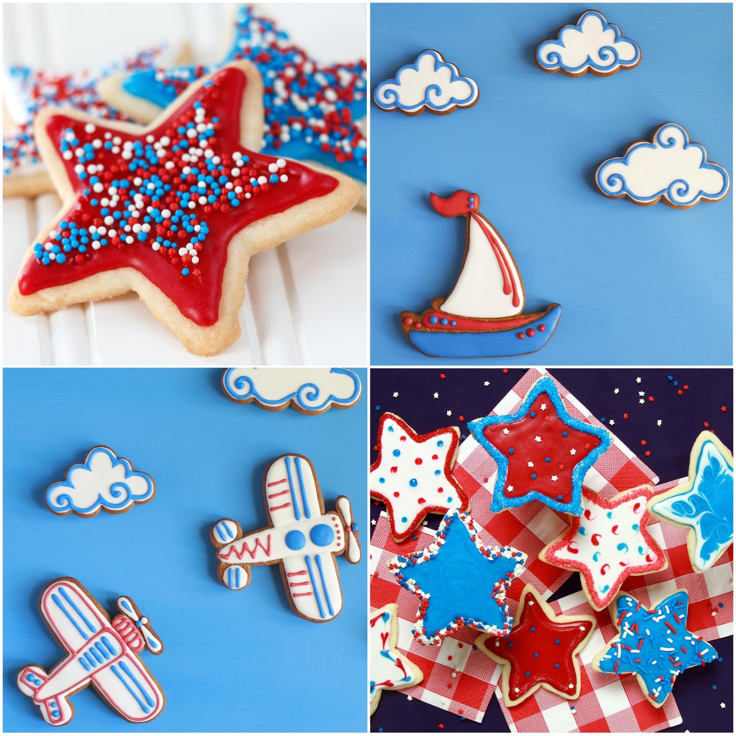Cake Mate Cookie Decorating Icing Bundle - Red, White & Blue Icing for Cakes & Cookies - 21 oz Total