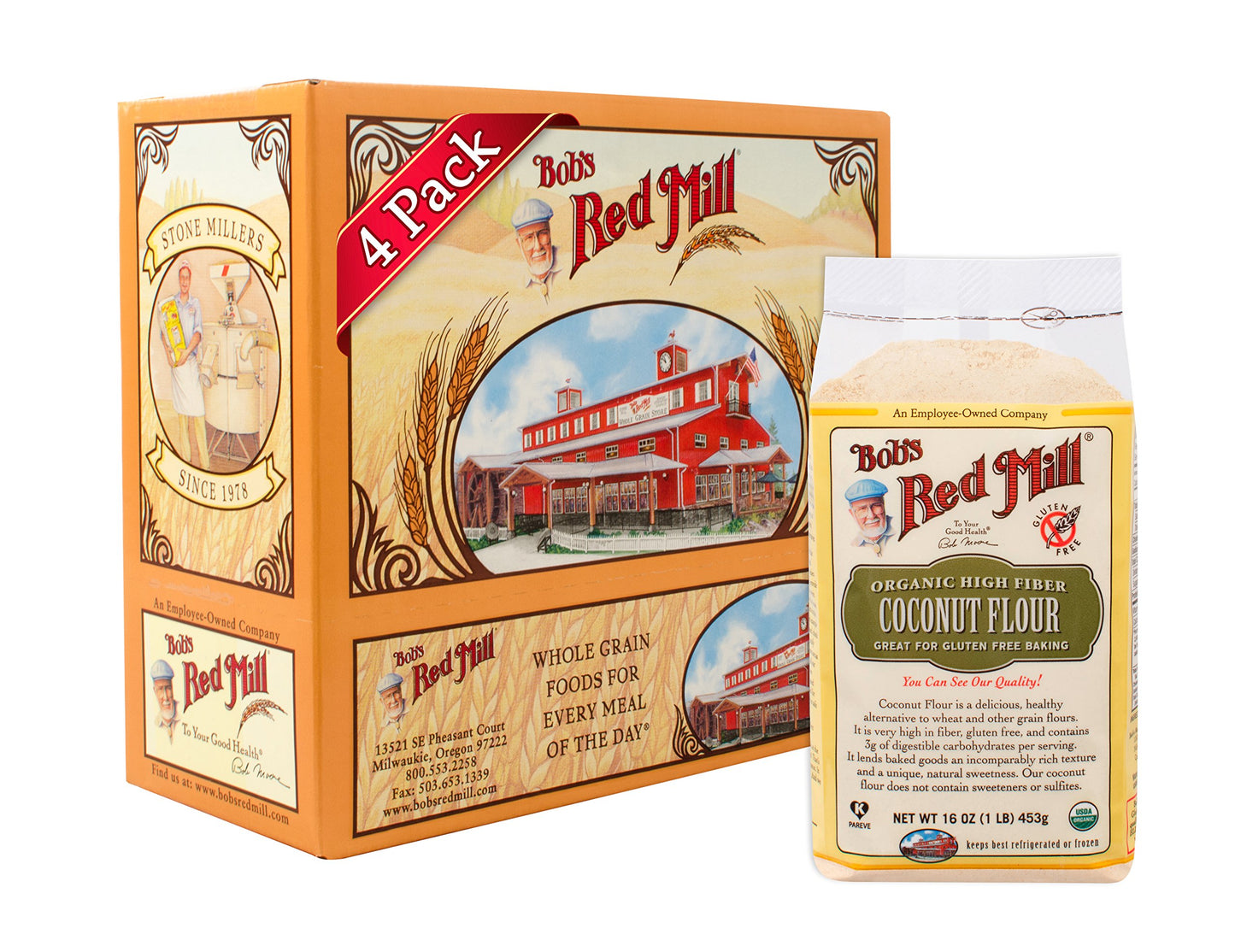 Bob'S Red Mill Organic Coconut Flour, 16 Ounce (Pack Of 4)