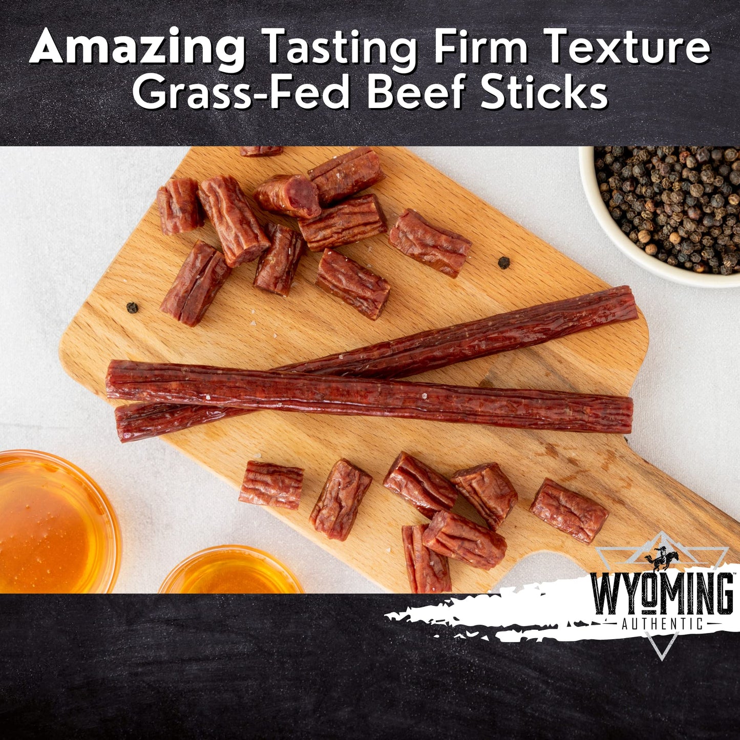 Wyoming Gourmet Beef All-Natural Grass-Fed Angus Beef Sticks, Honey Bbq Flavor - High-Protein Low-Carb Low-Fat Gluten-Free Nitra