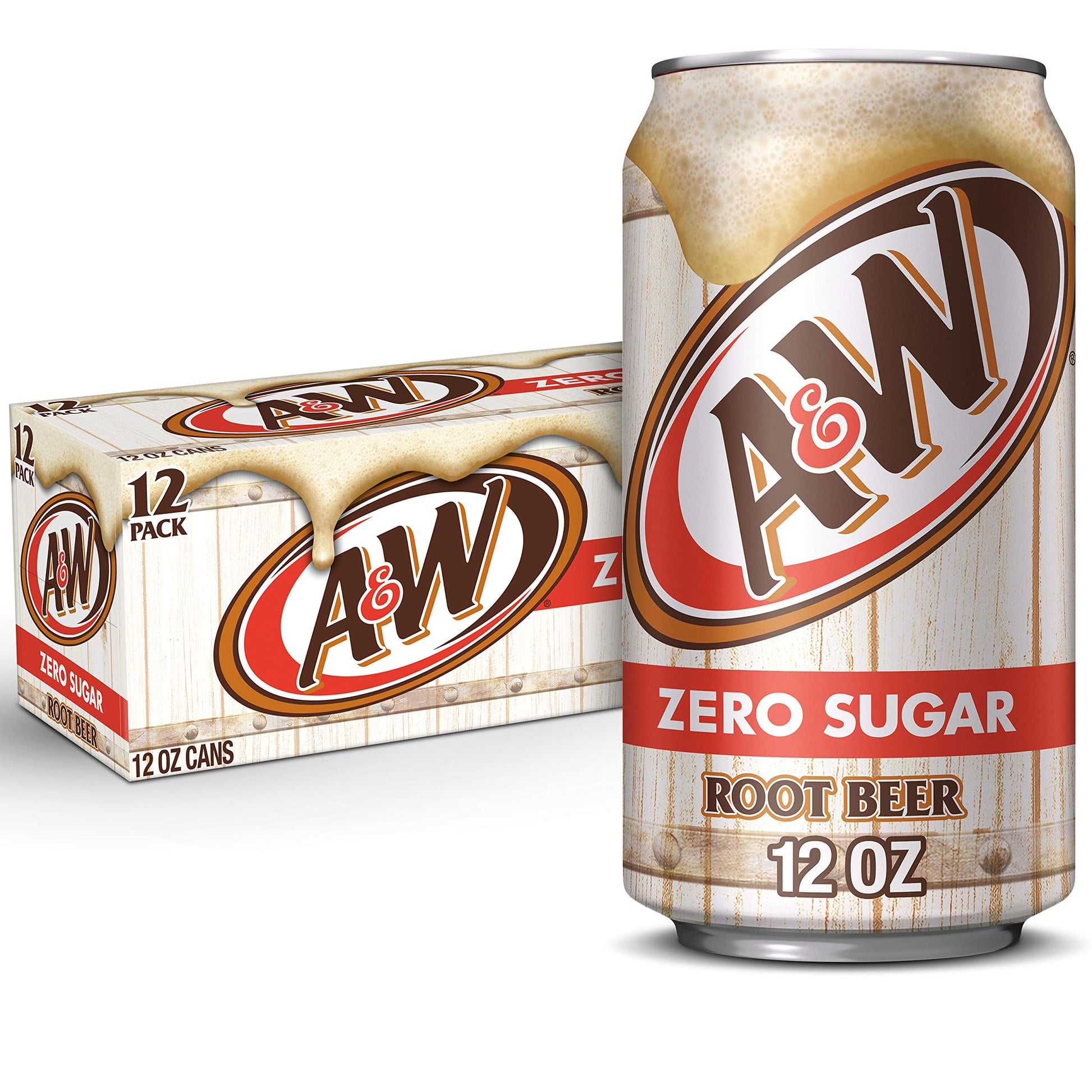 A&W Zero Sugar Root malt-inspired Soda  12 fl oz cans  12 pack