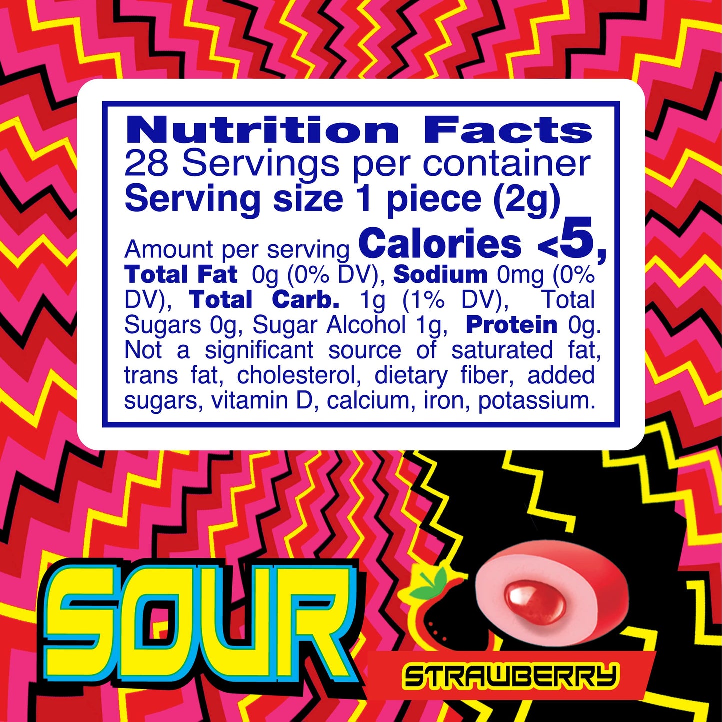 Mentos Sour Sugar-Free Chewing Gum With Xylitol, Sour Strawberry Flavored, 28 Piece Bottle (Pack Of 6)