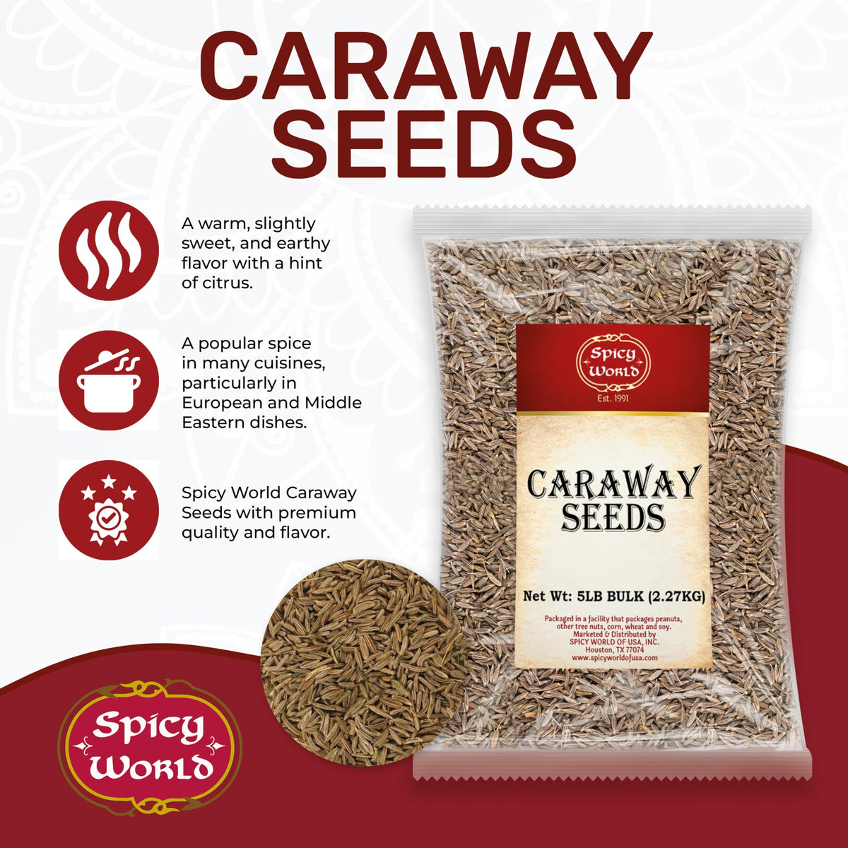 Its Delish Caraway Seeds, 5 Pound Bulk Bag, 80 Ounce