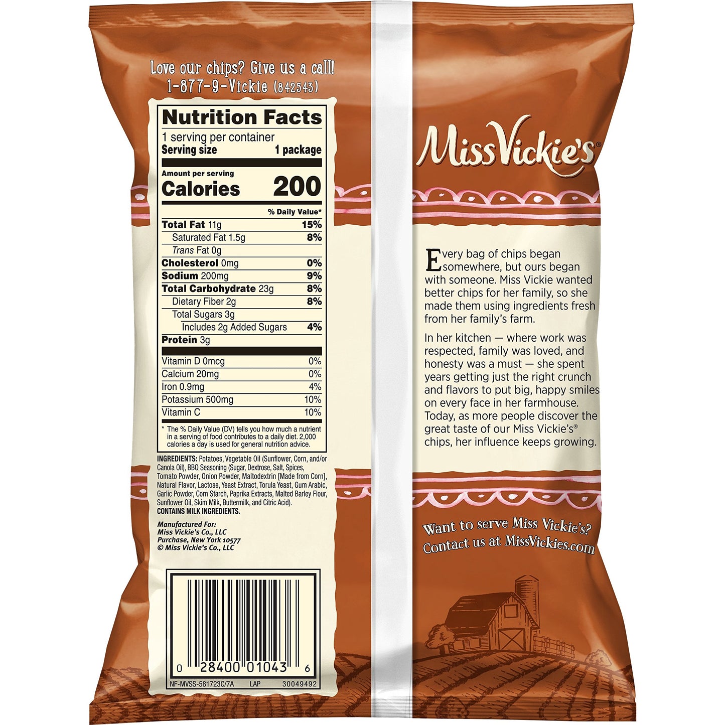 Miss Vickies Flavored Potato Chips, Smokehouse Bbq, 28 Count