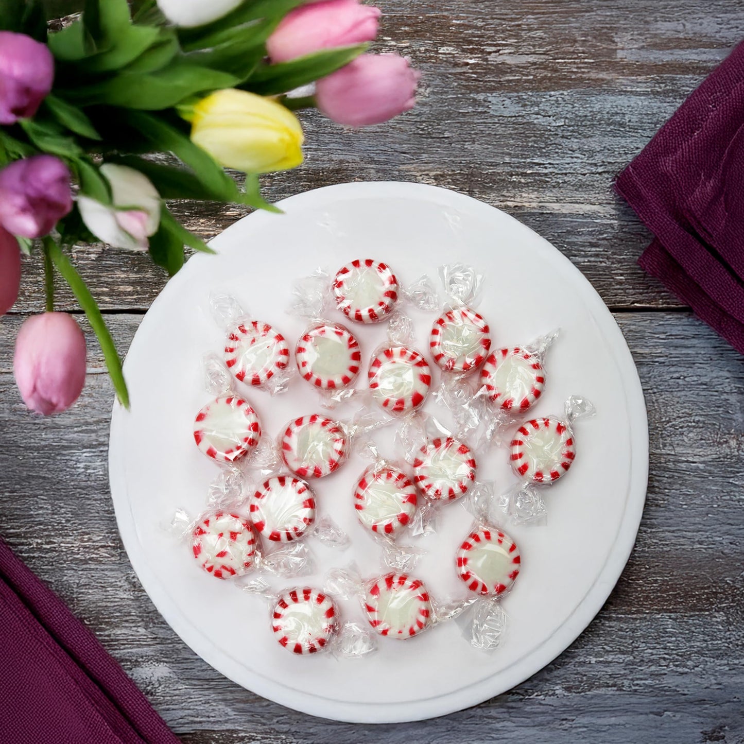 Starlight Peppermint Candy Bulk - 5 Pound - Bulk Candy Peppermint Mints Individually Wrapped - Holiday Mints - Hard Candy Gluten