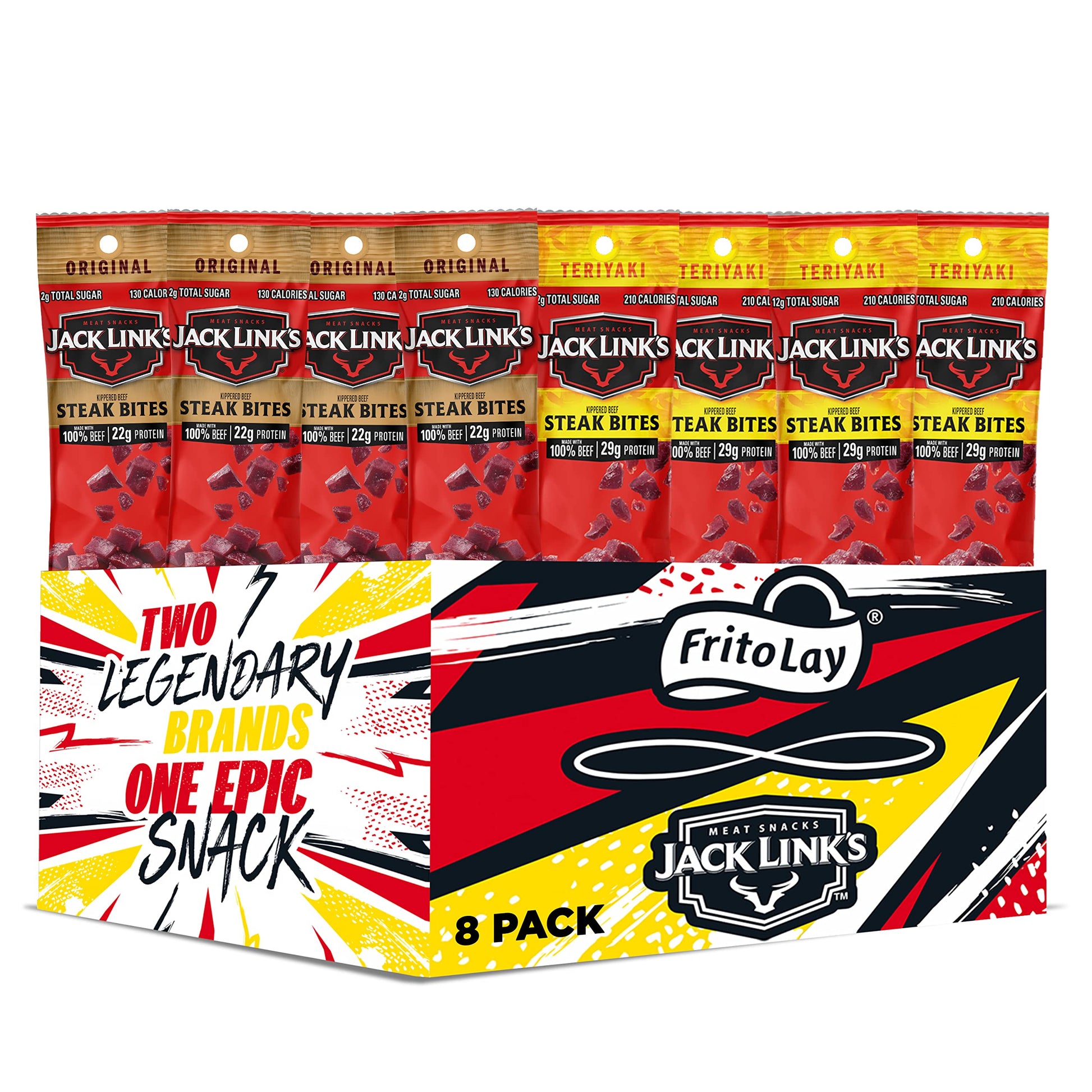Frito Lay Jack Link'S Steak Bites Variety Pack, (Pack Of 8)