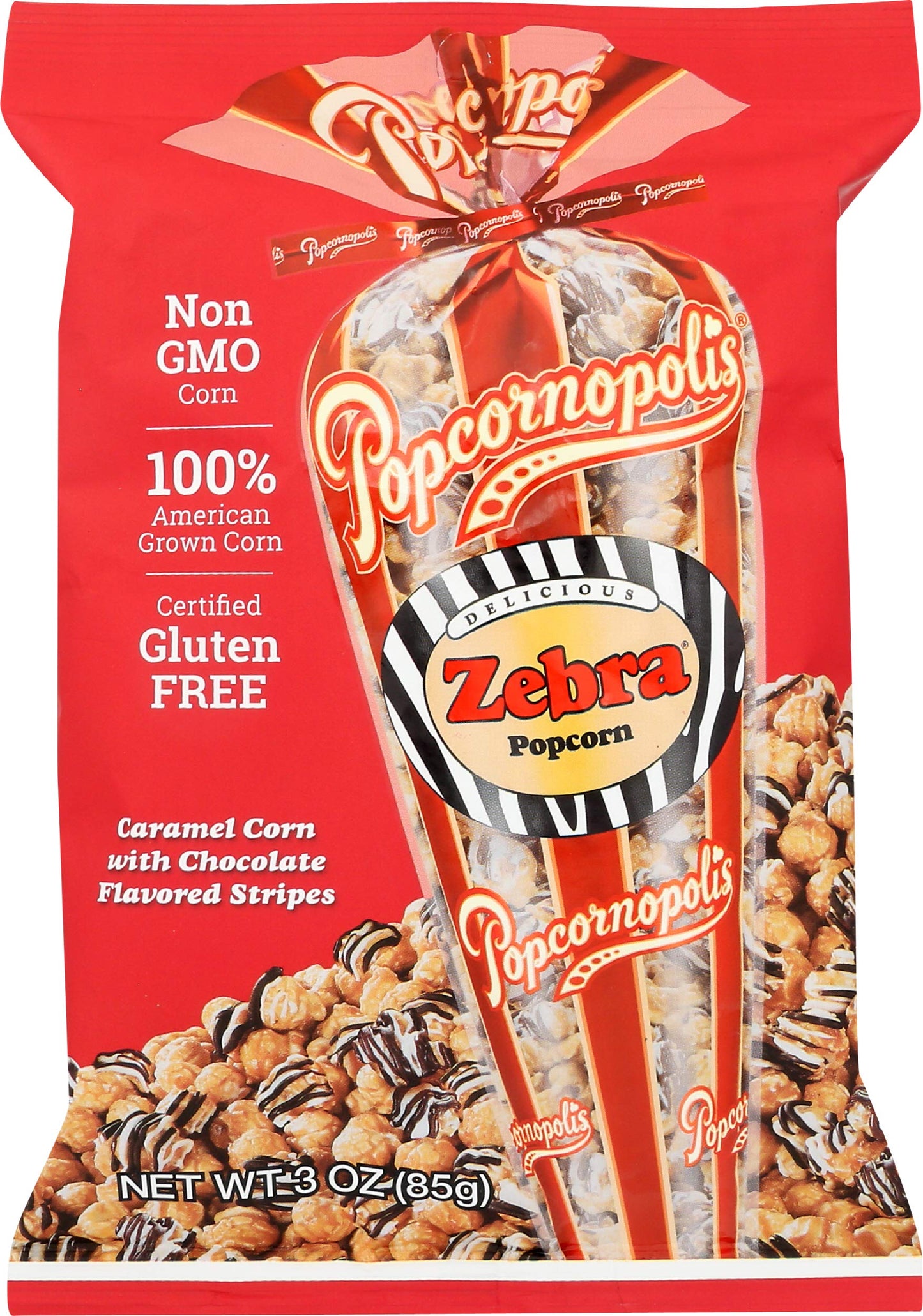 Popcornopolis Zebra Popcorn, 3 Oz