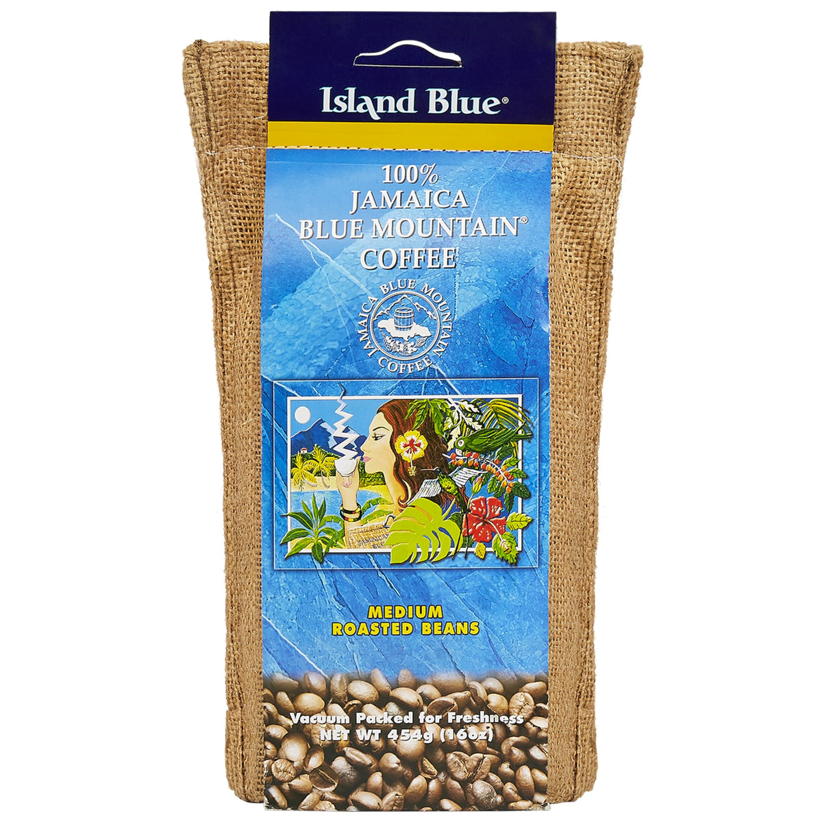 Island Blue 100% Jamaica Blue Mountain Whole Beans Coffee (16Oz)