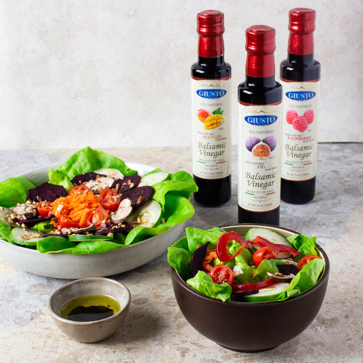 Giusto Sapore Raspberry Balsamic Vinegar - All Natural, 8.5oz, Imported from Italy