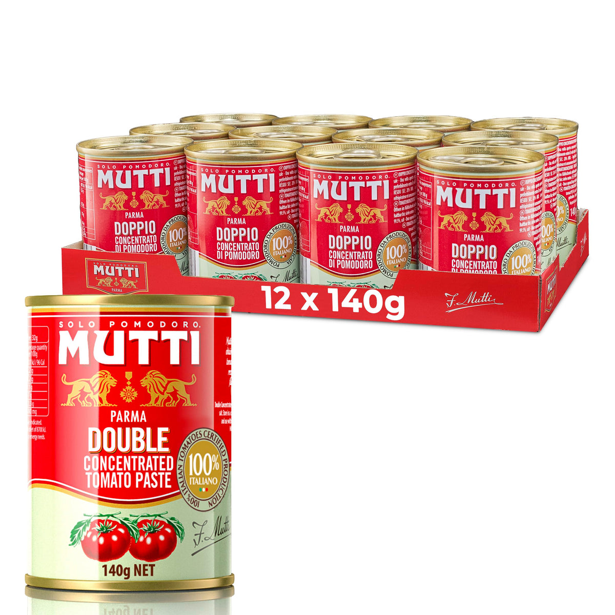 Mutti Double Concentrated Tomato Paste (Doppio Concentrato), 4.94 Oz. Can | 12 Pack | Italy’S #1 Brand Of Tomatoes | Canned Tomatoes | Vegan Friendly & Gluten Free | No Additives Or Preservatives