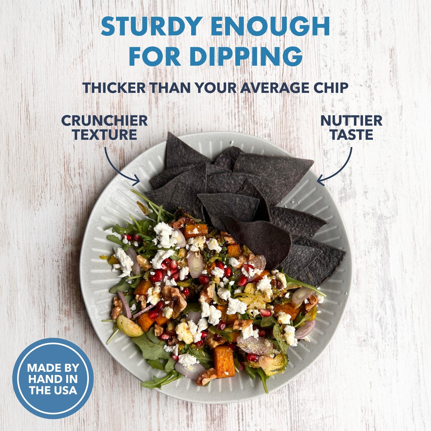 MASA Chips Blue Corn Tortilla Chips - Naturally Grown Blue Corn with Grass Fed Tallow and Sea Salt Tortilla - No Seed-Oil Snacks - 2 Pack  5 Ounce Each