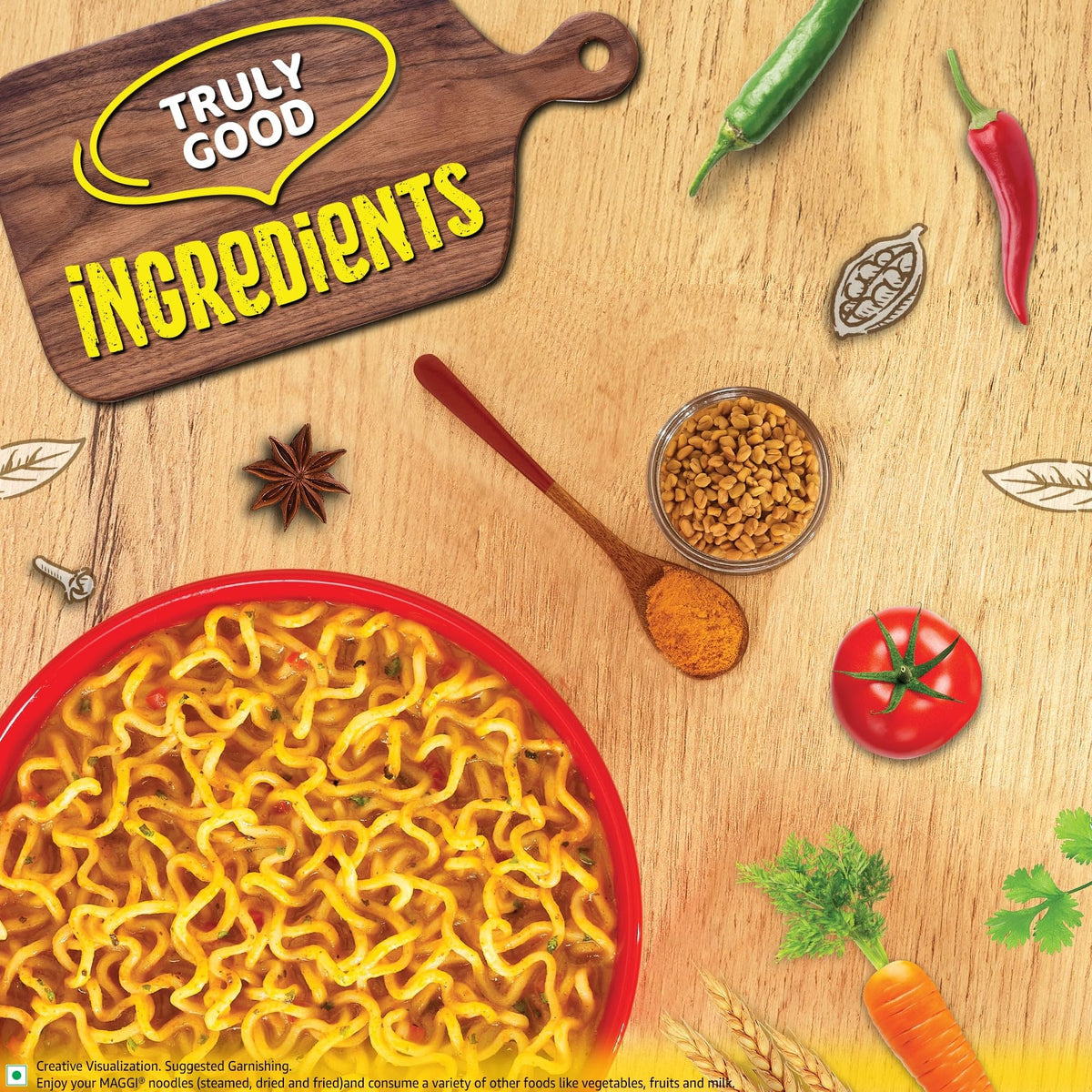 Maggi 2 Minutes Noodles Masala, 70 Grams Pack (2.46 Oz)- 12 Pack - Made In India