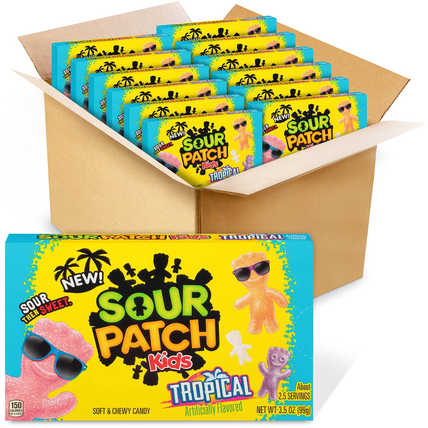 Sour Patch Kids Tropical Soft & Chewy Candy, Bulk Candy, 12 - 3.5 Oz Boxes