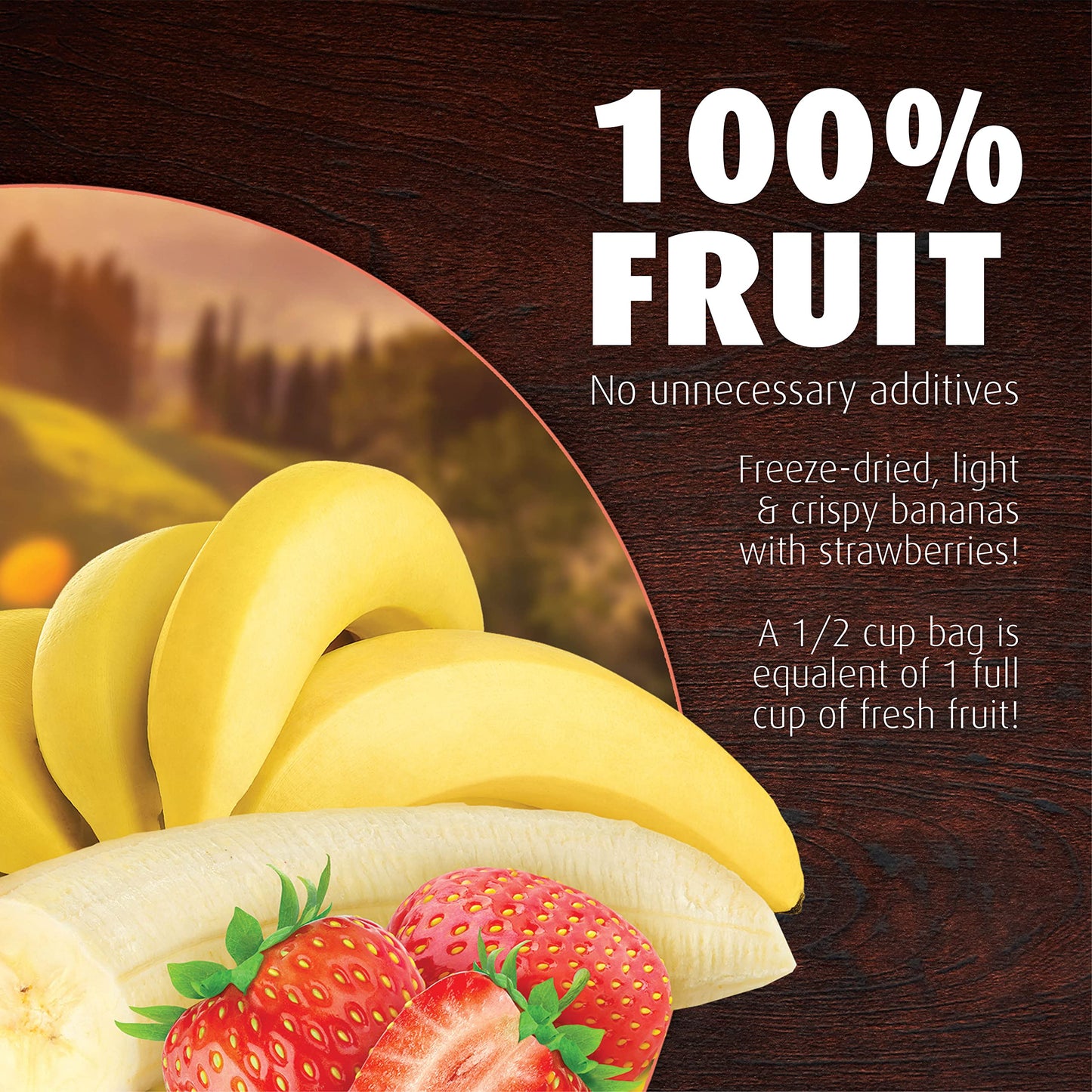 Brothers All Natural Freeze Dried Fruit Crisps, Banana Strawberry, 0.42 Oz (Pack of 24), Made with 100% Fruit, Gluten Free, Soy