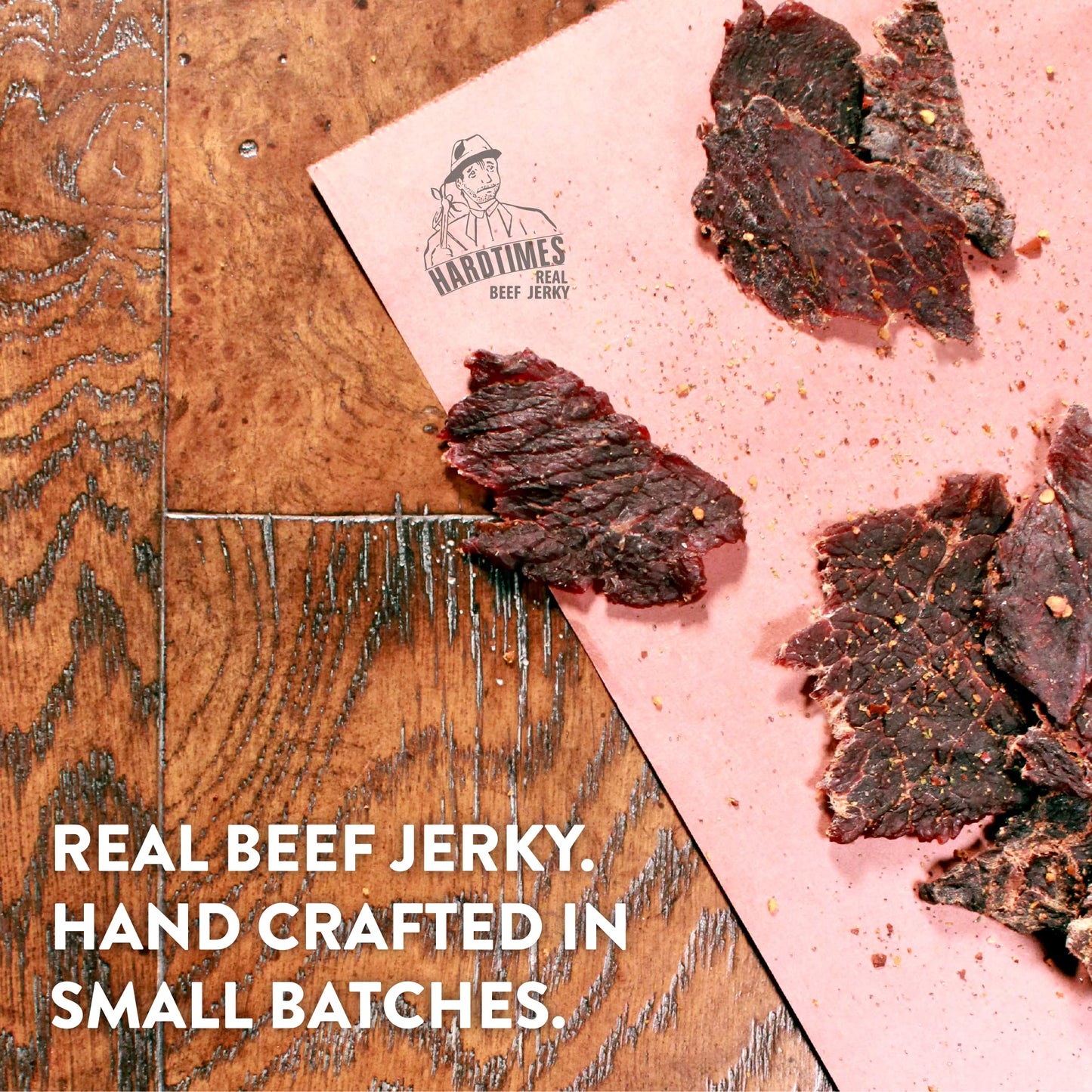 Hardtimes Handcrafted Beef Jerky - Black Pepper Flavor - 8 Oz. Canister