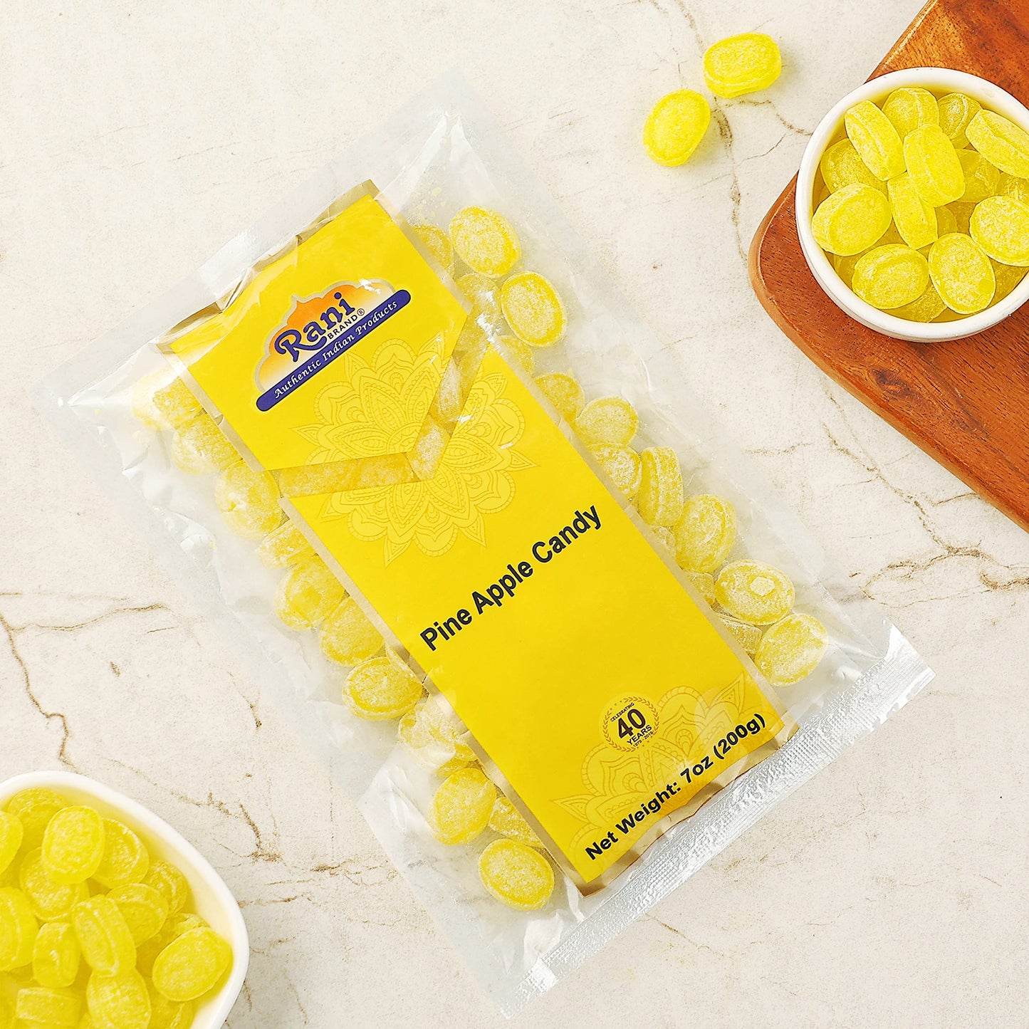 Rani Pine Apple Candy - Vegan, Gluten Friendly, NON-GMO, 7oz (200g) - Indian Origin