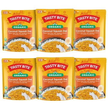 Tasty Bite Organic Coconut Squash Dal, 10 Ounce, Pack of 6, Ready to Eat, Microwavable Entree, Vegan
