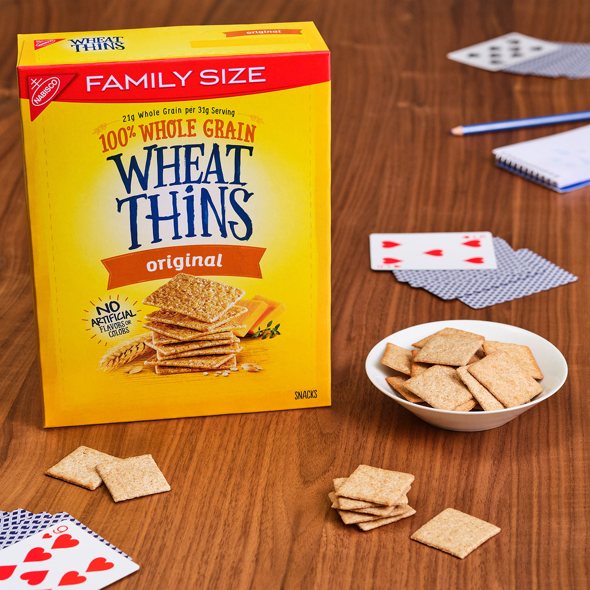 Wheat Thins Original Snacks, Whole Grain Wheat Crackers, Bulk Snack Crackers, Family Size, 6 - 14 oz Boxes