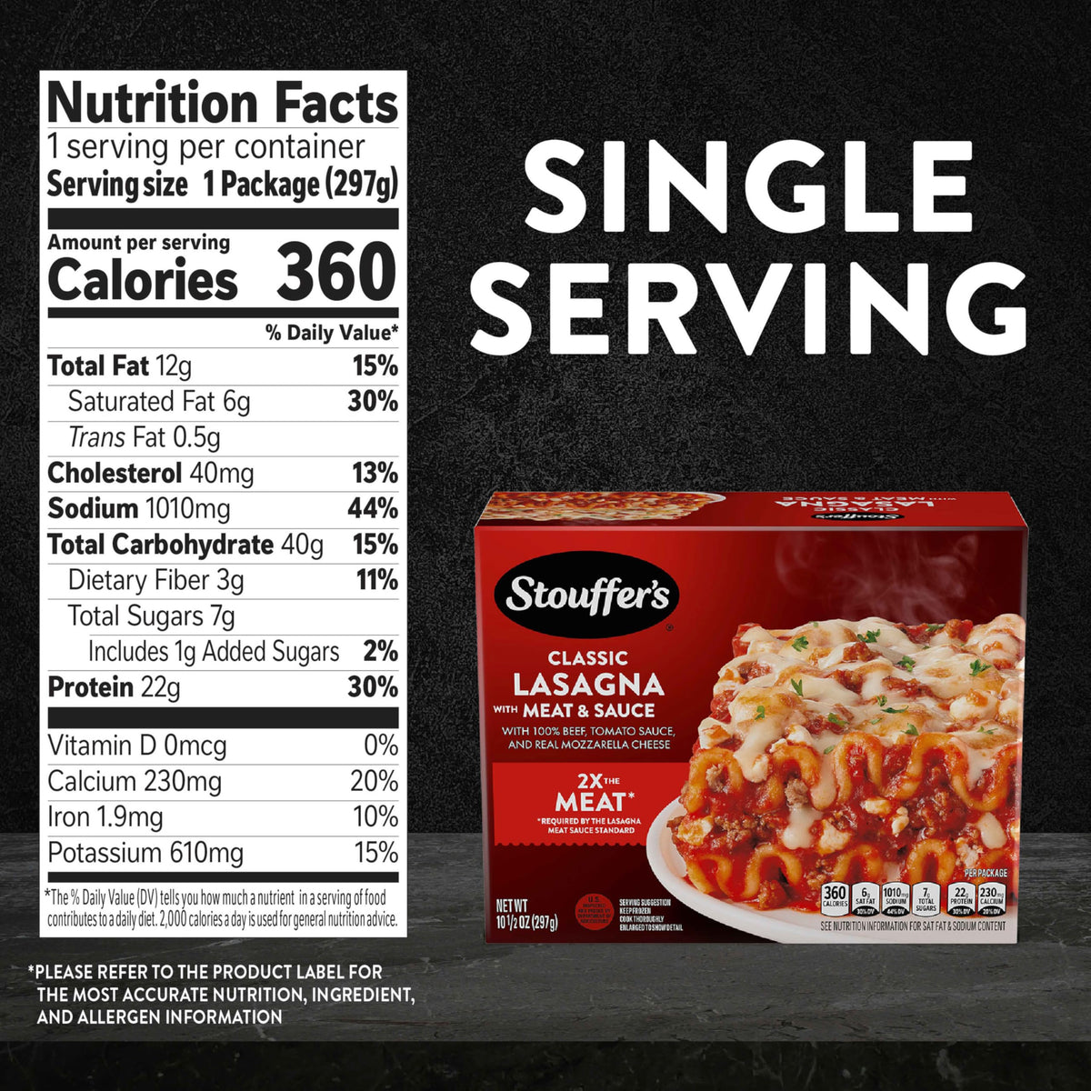 Stouffer s Lasagna with Meat Sauce Frozen Meal