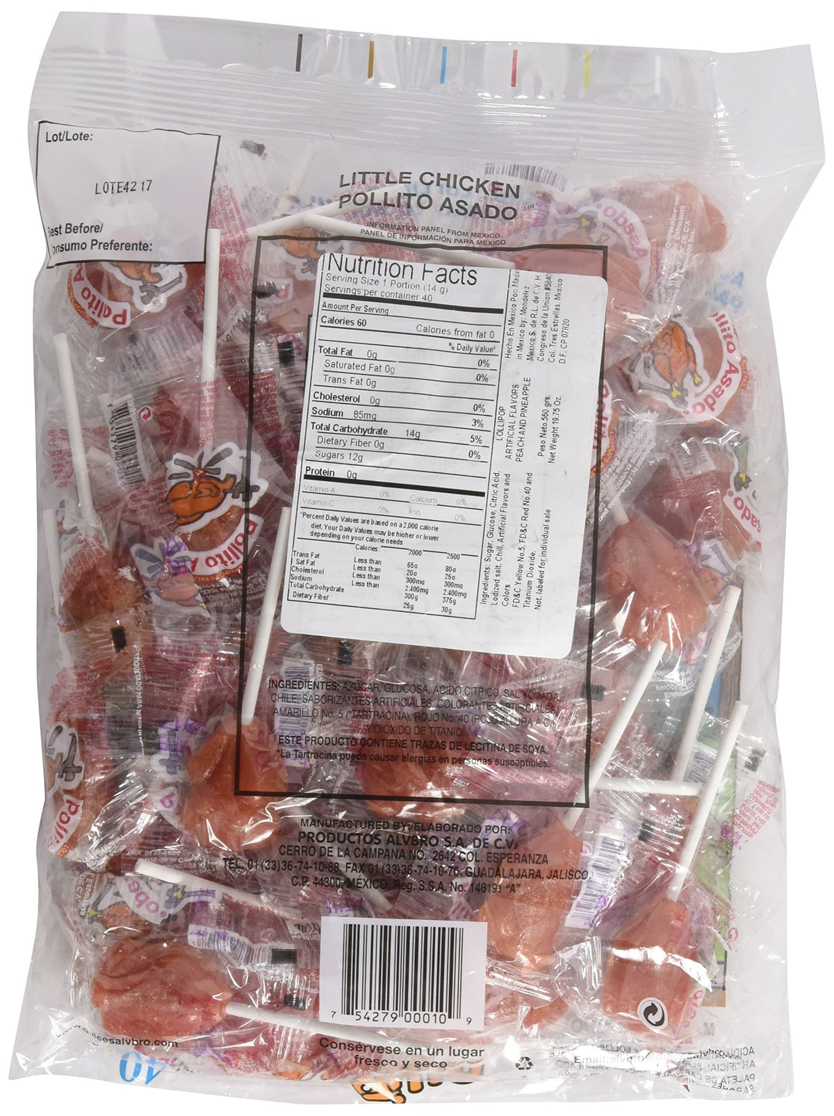 Alvbro Pollito Asado (Little Chicken Lollipop Hot) (Pack of 2)