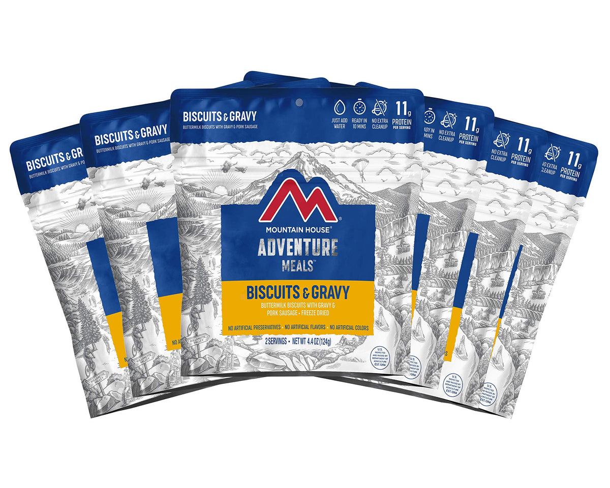 Mountain House Biscuits & Gravy  Freeze Dried Backpacking & Camping Food 6-Pack