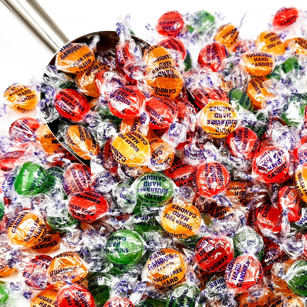 Arcor Sugar  Free Assorted  Fruit  Flavor Hard Candy  - 1  lb Bulk Bag (Approx 75 Count) - Cherry, Lime, Orange Individually Wra