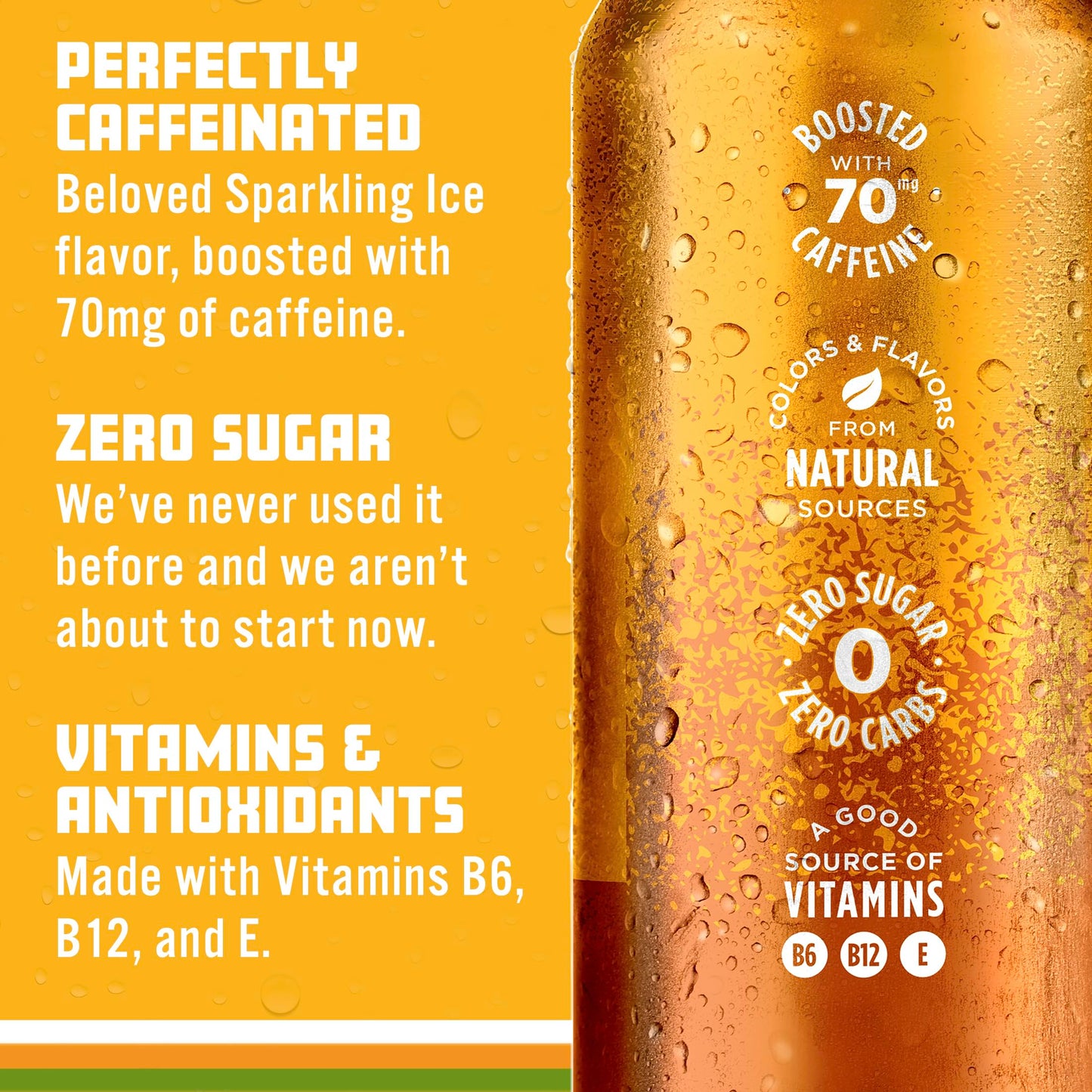 Sparkling Ice Caffeine Tea + Lemonade Sparkling Water, Zero Sugar, 16 Fl Oz Cans, Pack of 12