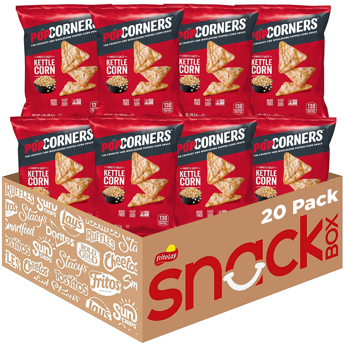 Popcorners Popped Corn Snacks, Kettle Corn, 1 Ounce (Pack Of 20) (Packaging May Vary)