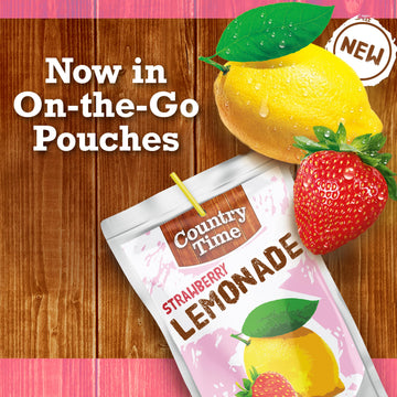 Country Time Strawberry Lemonade Ready To Drink Flavored Drink Pouches, 40 Ct Pack, 4 Boxes Of 10 Drink Pouches
