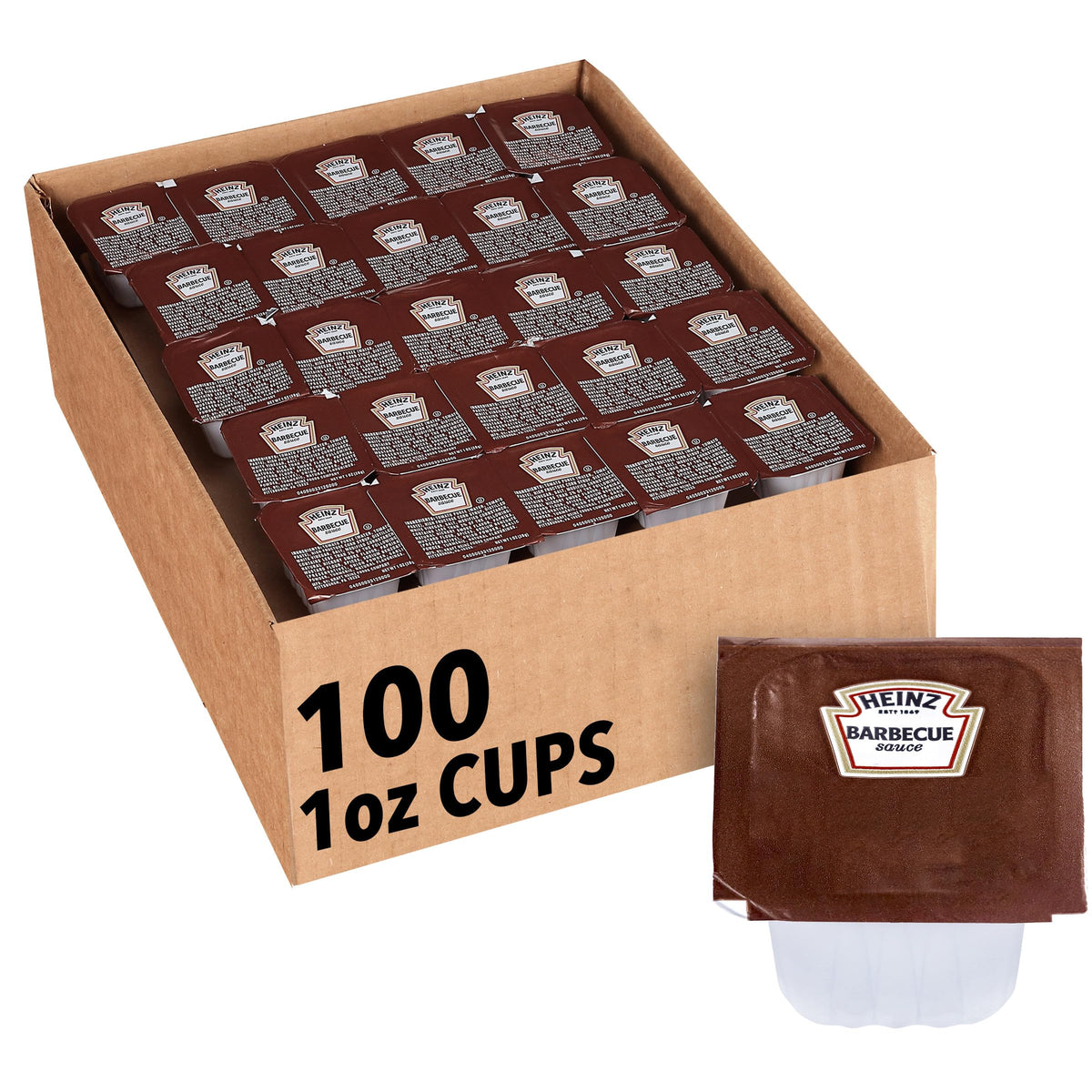 Heinz Bbq Sauce Dip Cup Single Serve Packet (1 Oz Packets, Pack Of 100)