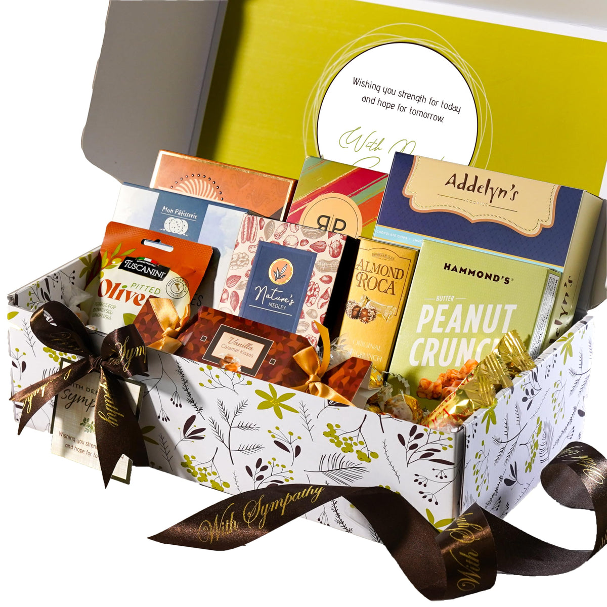 Broadway Basketeers Sympathy Gift Box - Deluxe Gourmet Delight - Kosher Sympathy Food Baskets for Delivery - Care Package Box of