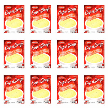 SOUP SECRETS Lipton Cup-a-Soup Instant Soup For a Warm Cup of Soup Cream of Chicken Only 70 Calories Per Serving, 4 Count (12 Pack)