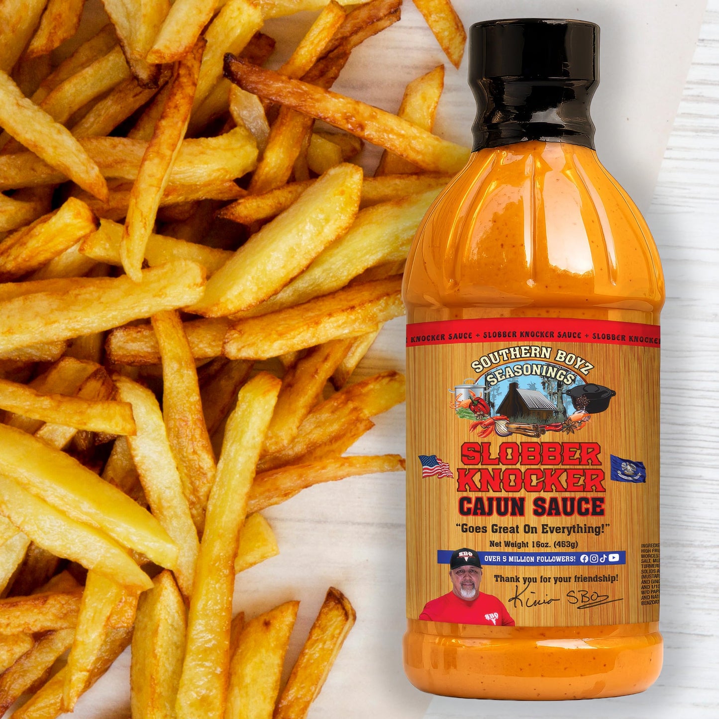 Southern Boyz Slobber Knocker Cajun Sauce - Authentic Louisiana-Style Cajun Condiments & Dipping Sauce, 16 oz