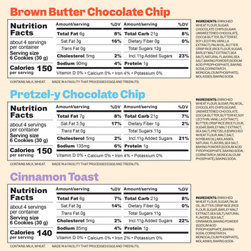 Milk Bar Super Crunchy Cookies - Cinnamon Toast, Pretzel-Y Chocolate Chip, And Brown Butter Chocolate Chip | Crunchy Bite-Sized Cookies With No Artificial Flavors Or Preservatives | Pack Of 3, 4.5Oz Bags